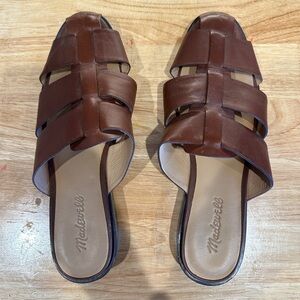Madewell Women's Brown Leather Mule Sandals